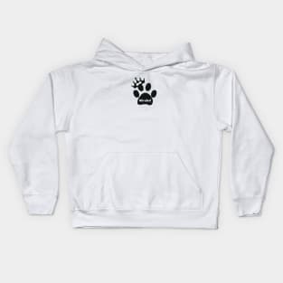 Mirabel name made of hand drawn paw prints Kids Hoodie